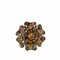 Vintage Flower Rhinestone Brooch Pin Gunmetal For Weddings Crafts 2 Inch X 2 3/4 Inch